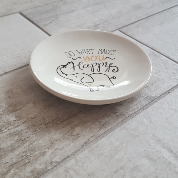 Do What Makes You Happy elephant ring bowl dish - Picture 3 of 5